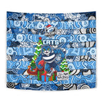 Cats Football Merry Christmas Tapestry Indigenous Australian Art