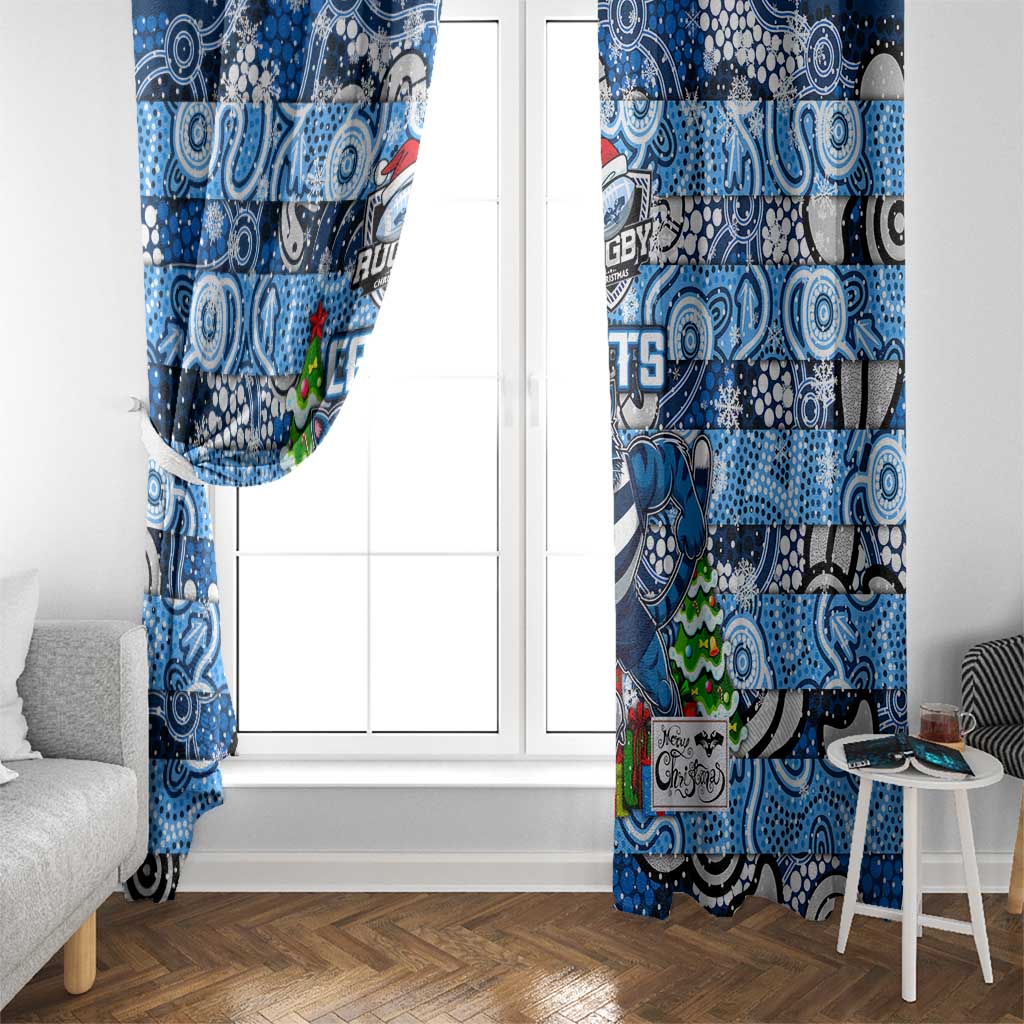 Cats Football Merry Christmas Window Curtain Indigenous Australian Art