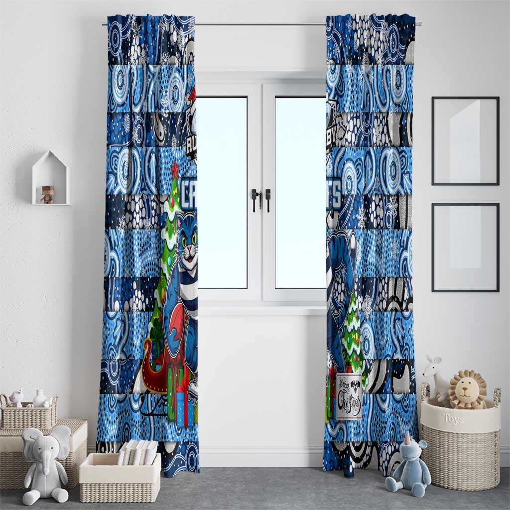 Cats Football Merry Christmas Window Curtain Indigenous Australian Art