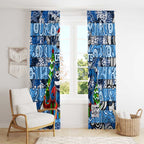 Cats Football Merry Christmas Window Curtain Indigenous Australian Art