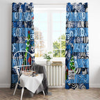 Cats Football Merry Christmas Window Curtain Indigenous Australian Art