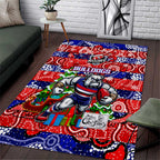 Bulldogs Football Merry Christmas Area Rug Indigenous Australian Art