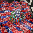 Bulldogs Football Merry Christmas Back Car Seat Cover Indigenous Australian Art