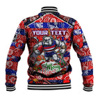 Custom Bulldogs Football Merry Christmas Baseball Jacket Indigenous Australian Art