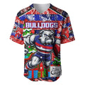Custom Bulldogs Football Merry Christmas Baseball Jersey Indigenous Australian Art