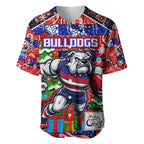 Custom Bulldogs Football Merry Christmas Baseball Jersey Indigenous Australian Art