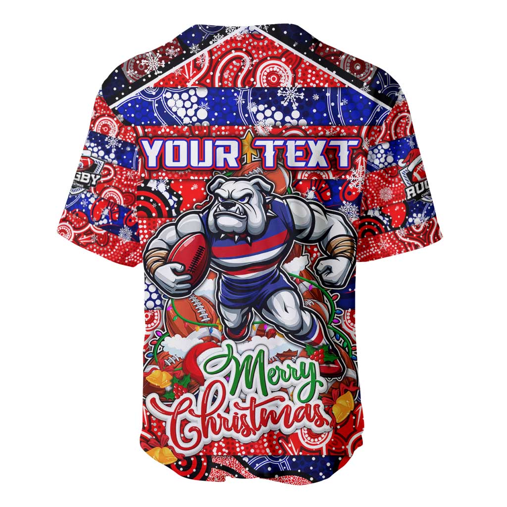 Custom Bulldogs Football Merry Christmas Baseball Jersey Indigenous Australian Art