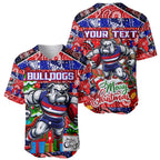 Custom Bulldogs Football Merry Christmas Baseball Jersey Indigenous Australian Art