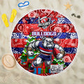 Bulldogs Football Merry Christmas Beach Blanket Indigenous Australian Art