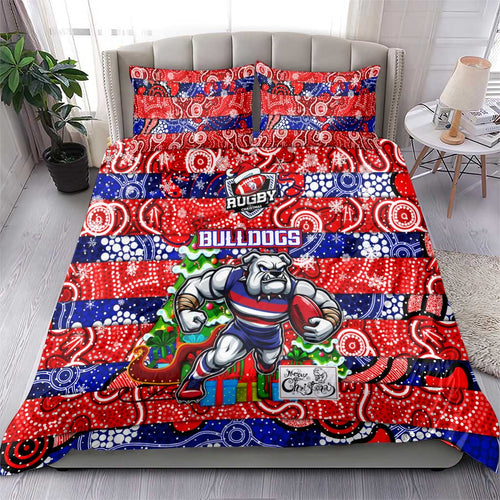 Bulldogs Football Merry Christmas Bedding Set Indigenous Australian Art