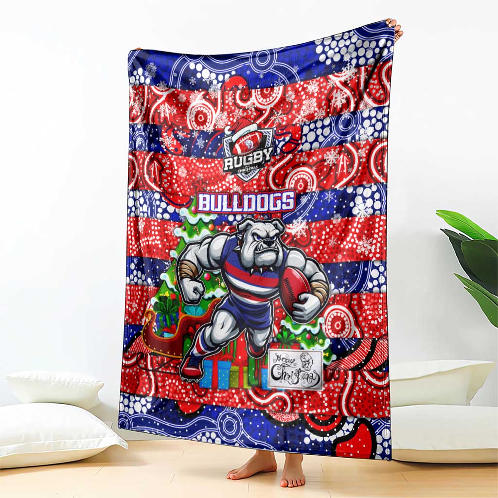 Bulldogs Football Merry Christmas Blanket Indigenous Australian Art