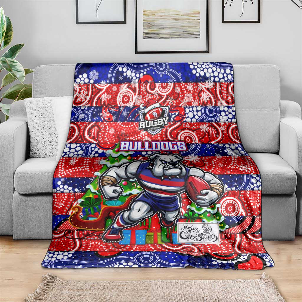 Bulldogs Football Merry Christmas Blanket Indigenous Australian Art