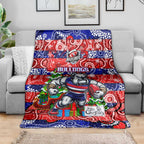 Bulldogs Football Merry Christmas Blanket Indigenous Australian Art