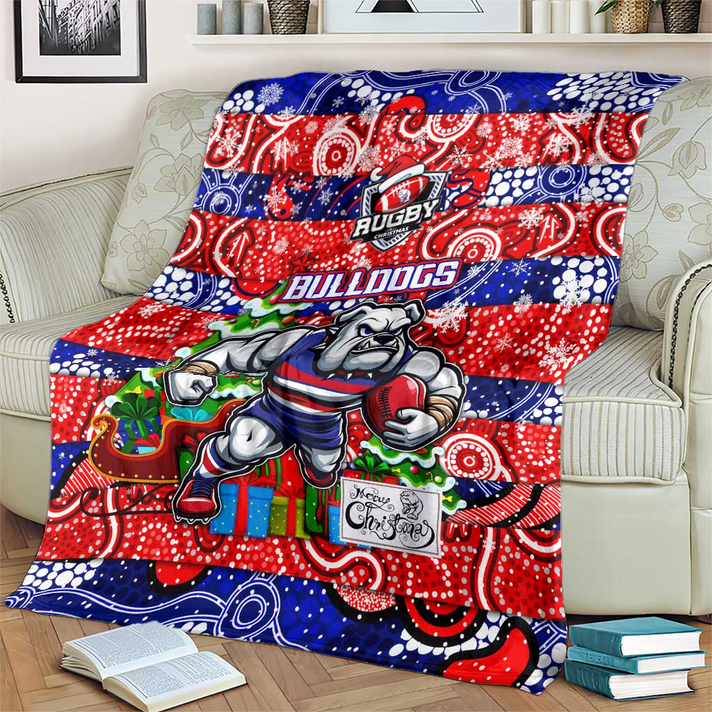 Bulldogs Football Merry Christmas Blanket Indigenous Australian Art