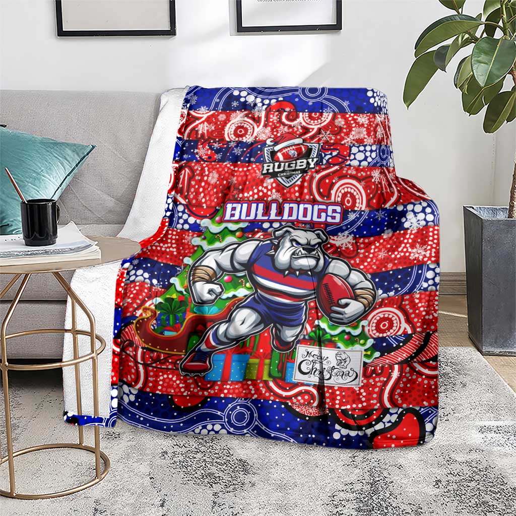 Bulldogs Football Merry Christmas Blanket Indigenous Australian Art