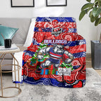 Bulldogs Football Merry Christmas Blanket Indigenous Australian Art