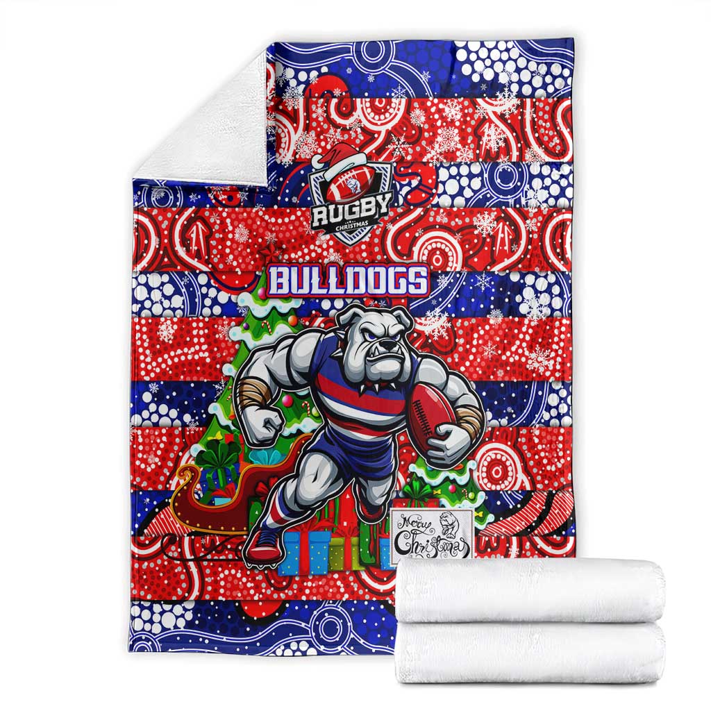 Bulldogs Football Merry Christmas Blanket Indigenous Australian Art