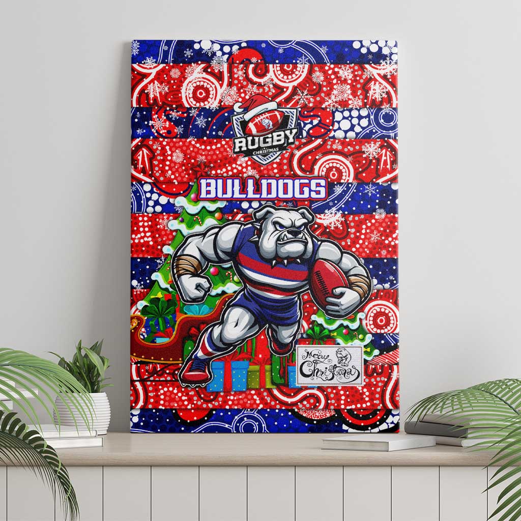 Bulldogs Football Merry Christmas Canvas Wall Art Indigenous Australian Art