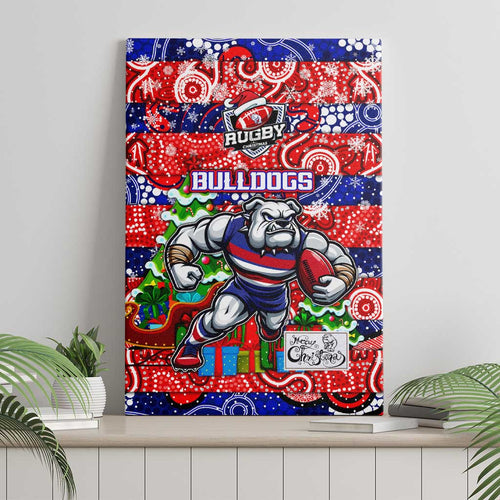 Bulldogs Football Merry Christmas Canvas Wall Art Indigenous Australian Art