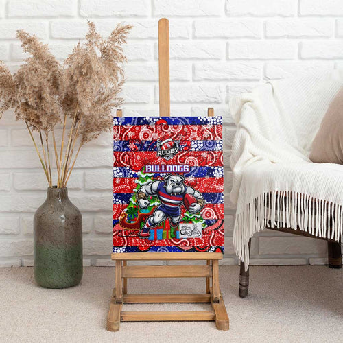 Bulldogs Football Merry Christmas Canvas Wall Art Indigenous Australian Art