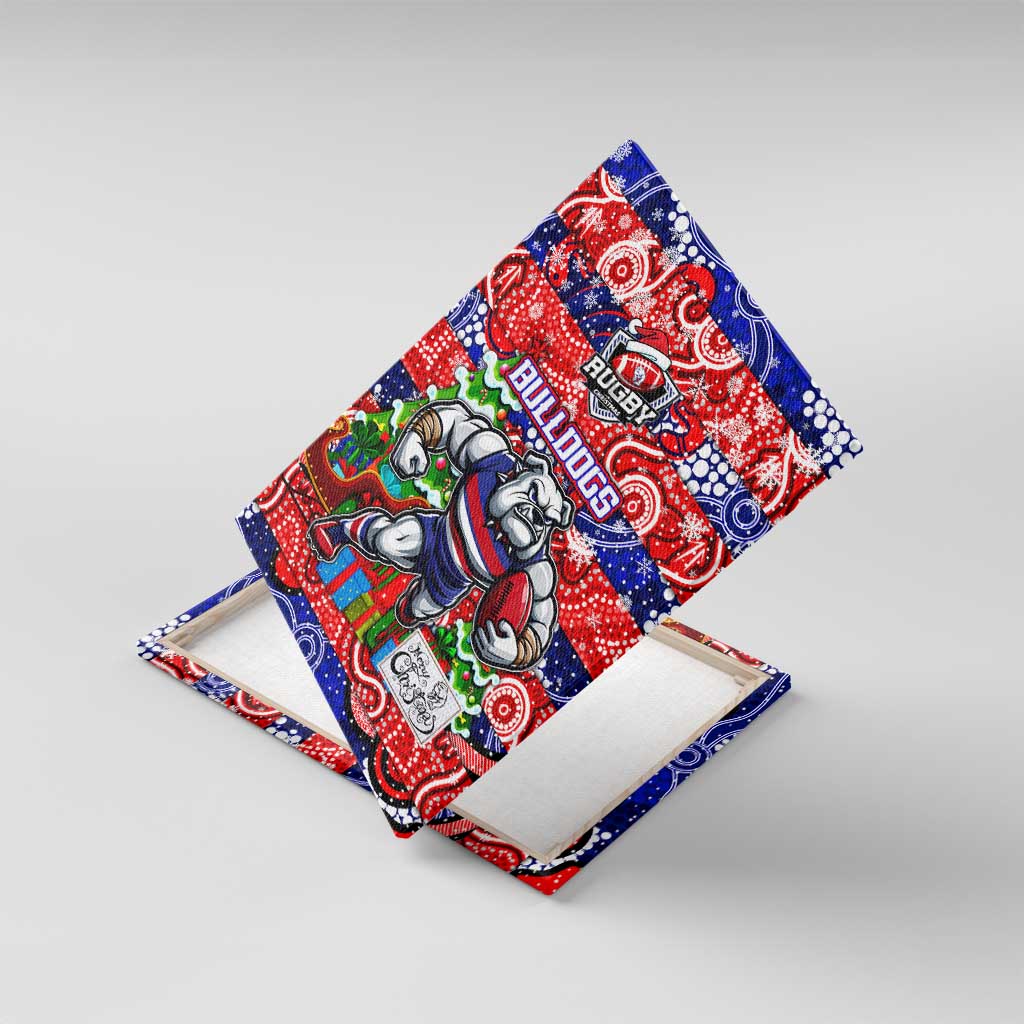 Bulldogs Football Merry Christmas Canvas Wall Art Indigenous Australian Art