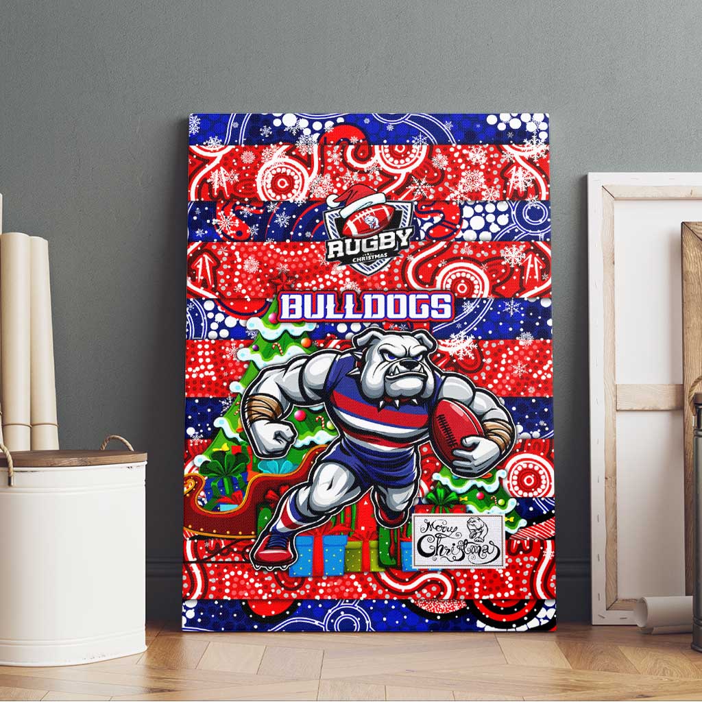 Bulldogs Football Merry Christmas Canvas Wall Art Indigenous Australian Art