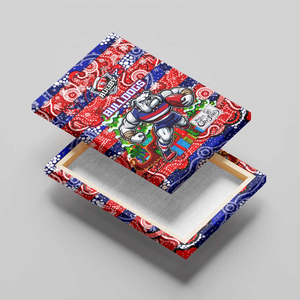 Bulldogs Football Merry Christmas Canvas Wall Art Indigenous Australian Art
