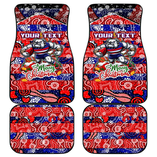 Bulldogs Football Merry Christmas Car Mats Indigenous Australian Art