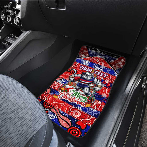 Bulldogs Football Merry Christmas Car Mats Indigenous Australian Art