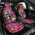 Bulldogs Football Merry Christmas Car Seat Cover Indigenous Australian Art