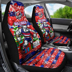 Bulldogs Football Merry Christmas Car Seat Cover Indigenous Australian Art