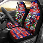 Bulldogs Football Merry Christmas Car Seat Cover Indigenous Australian Art