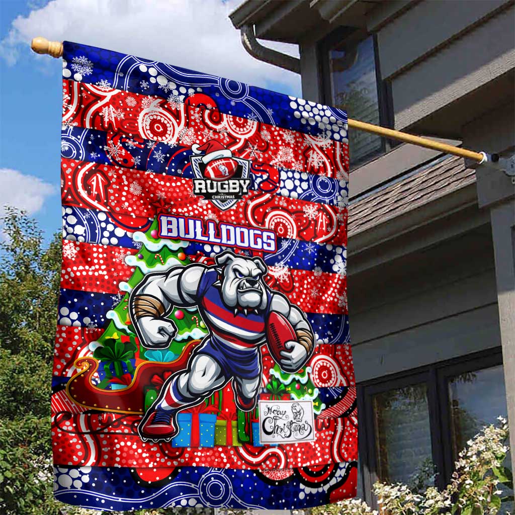 Bulldogs Football Merry Christmas Garden Flag Indigenous Australian Art