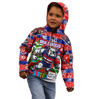 Custom Bulldogs Football Merry Christmas Kid Hoodie Indigenous Australian Art