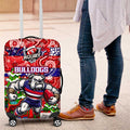 Bulldogs Football Merry Christmas Luggage Cover Indigenous Australian Art