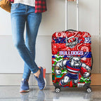 Bulldogs Football Merry Christmas Luggage Cover Indigenous Australian Art