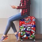 Bulldogs Football Merry Christmas Luggage Cover Indigenous Australian Art
