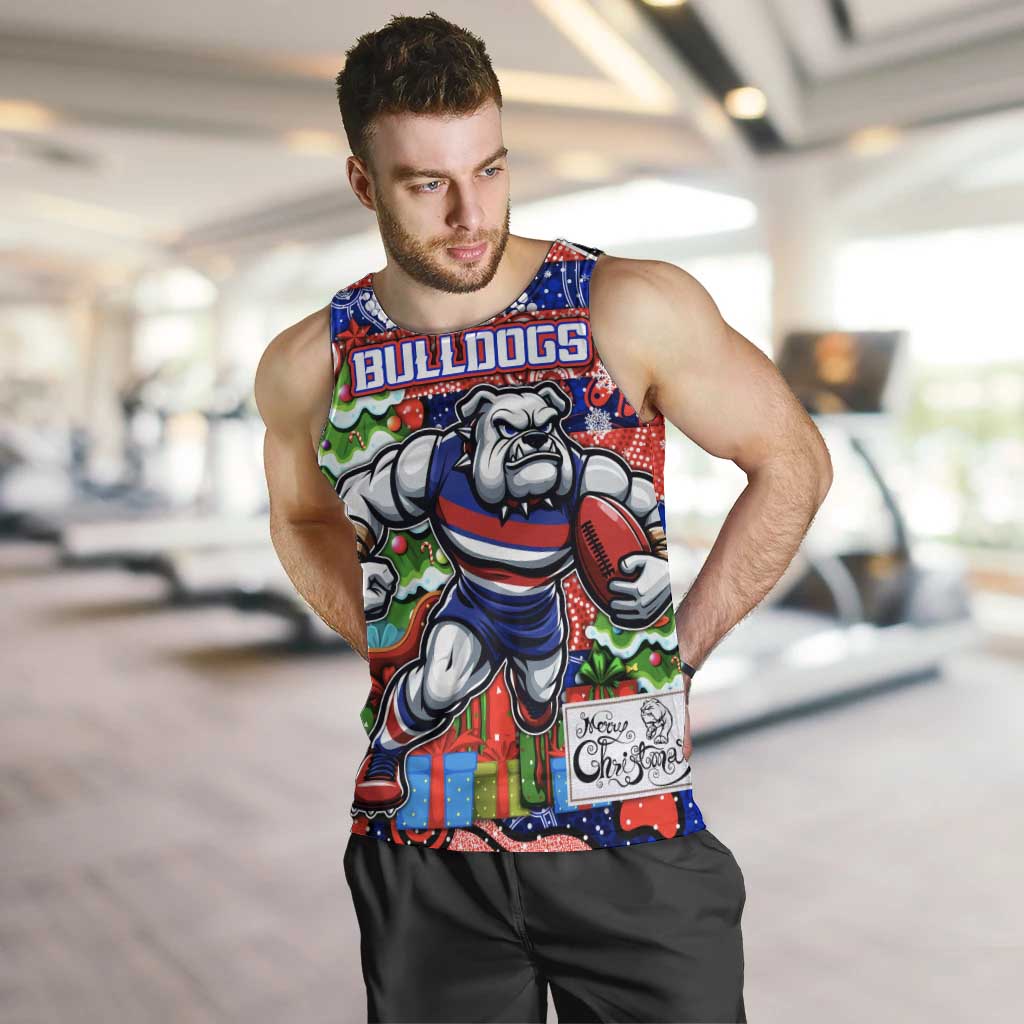 Custom Bulldogs Football Merry Christmas Men Tank Top Indigenous Australian Art