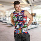 Custom Bulldogs Football Merry Christmas Men Tank Top Indigenous Australian Art