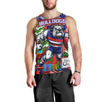Custom Bulldogs Football Merry Christmas Men Tank Top Indigenous Australian Art