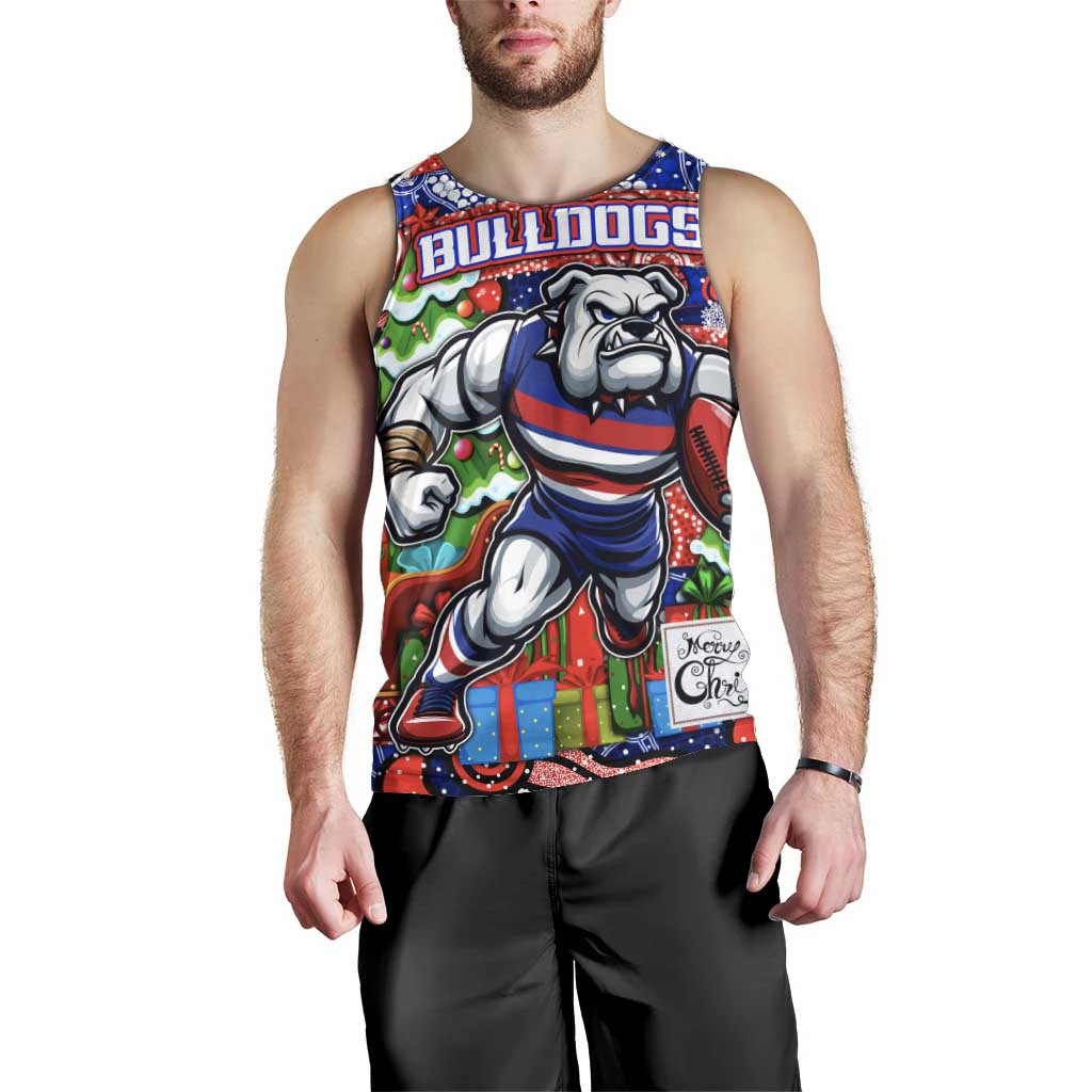 Custom Bulldogs Football Merry Christmas Men Tank Top Indigenous Australian Art