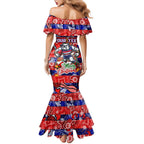Custom Bulldogs Football Merry Christmas Mermaid Dress Indigenous Australian Art