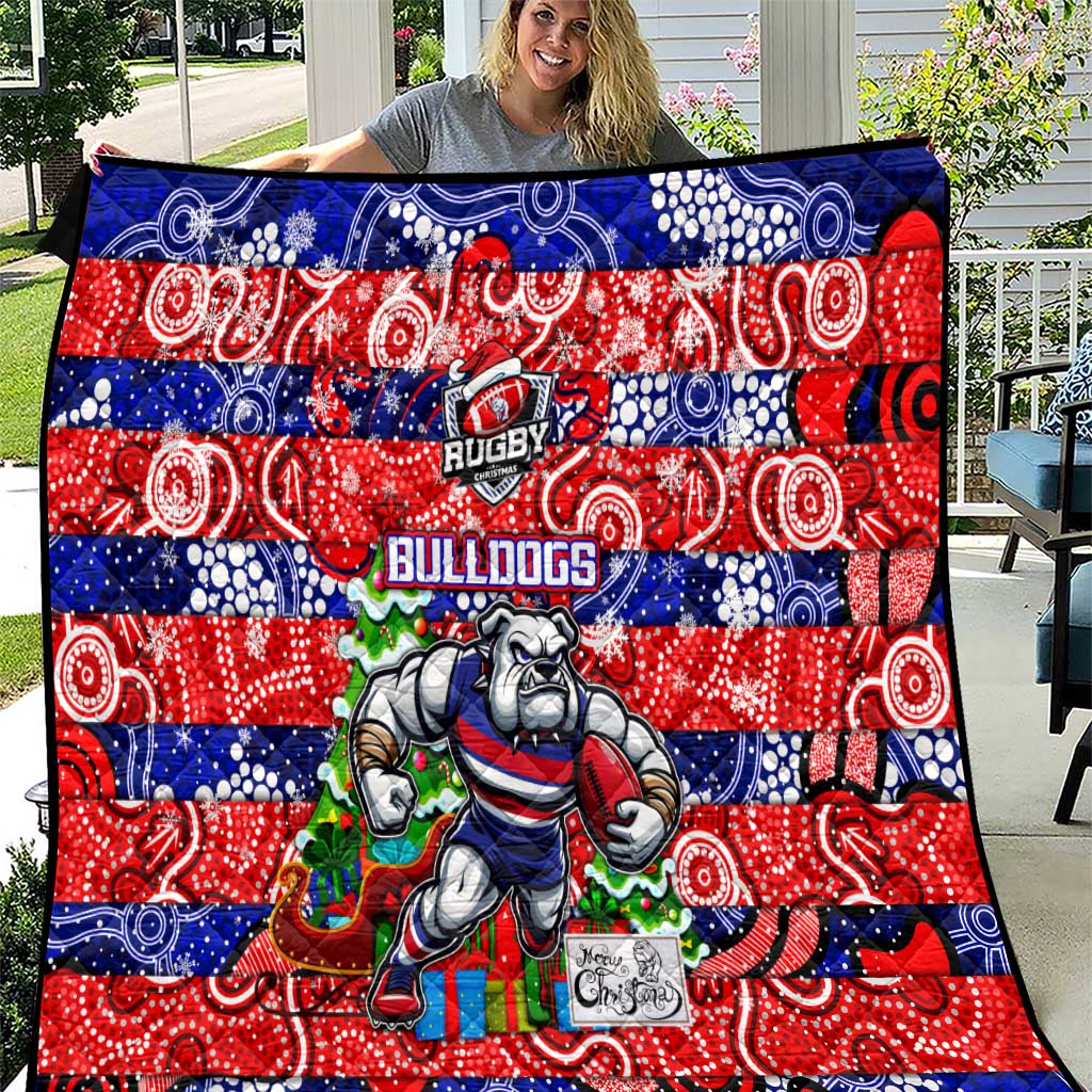 Bulldogs Football Merry Christmas Quilt Indigenous Australian Art
