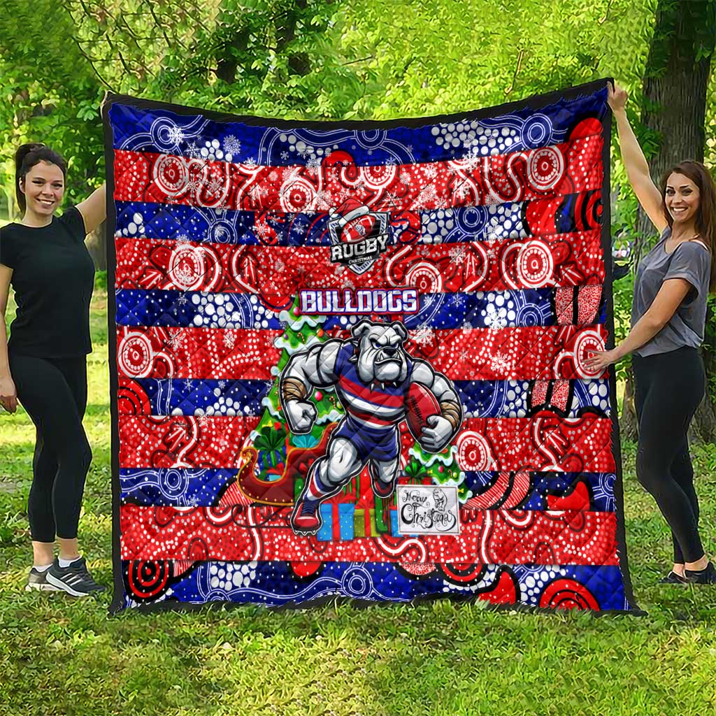 Bulldogs Football Merry Christmas Quilt Indigenous Australian Art