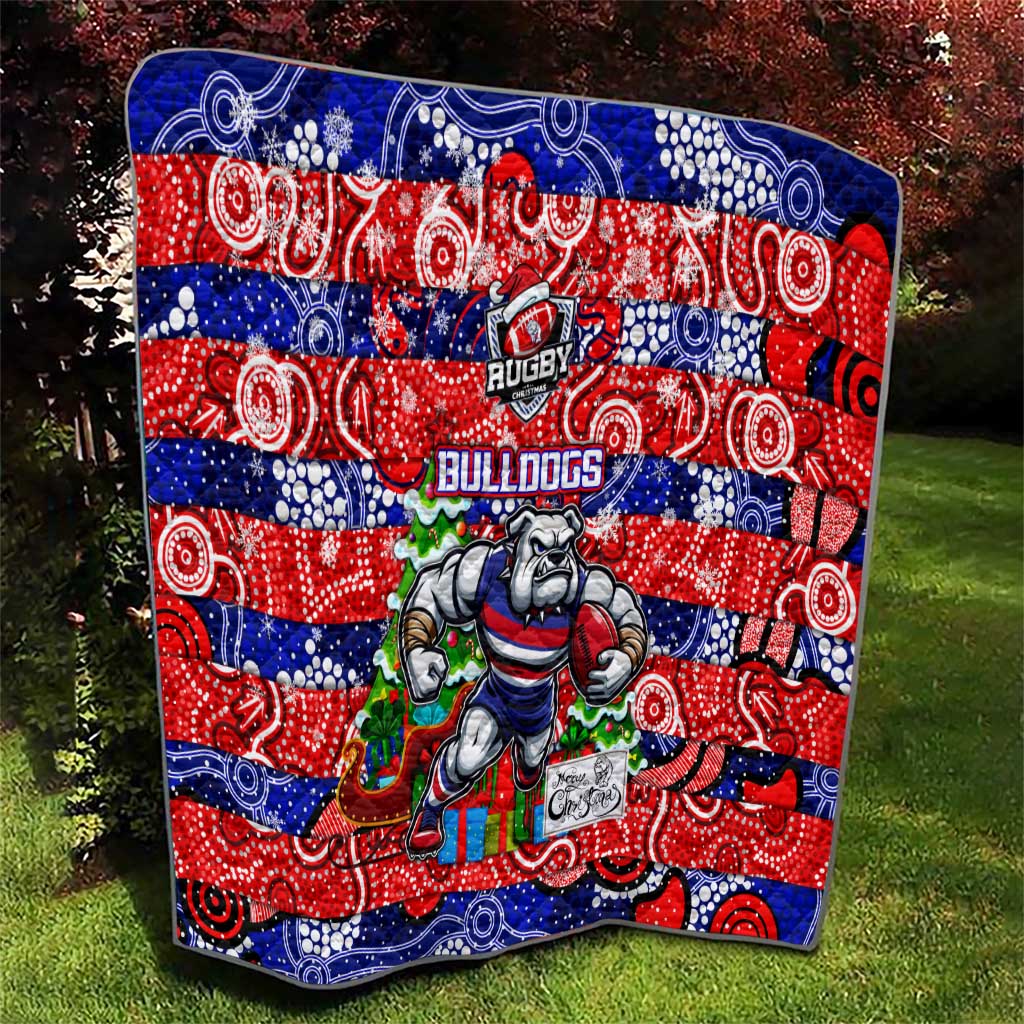 Bulldogs Football Merry Christmas Quilt Indigenous Australian Art