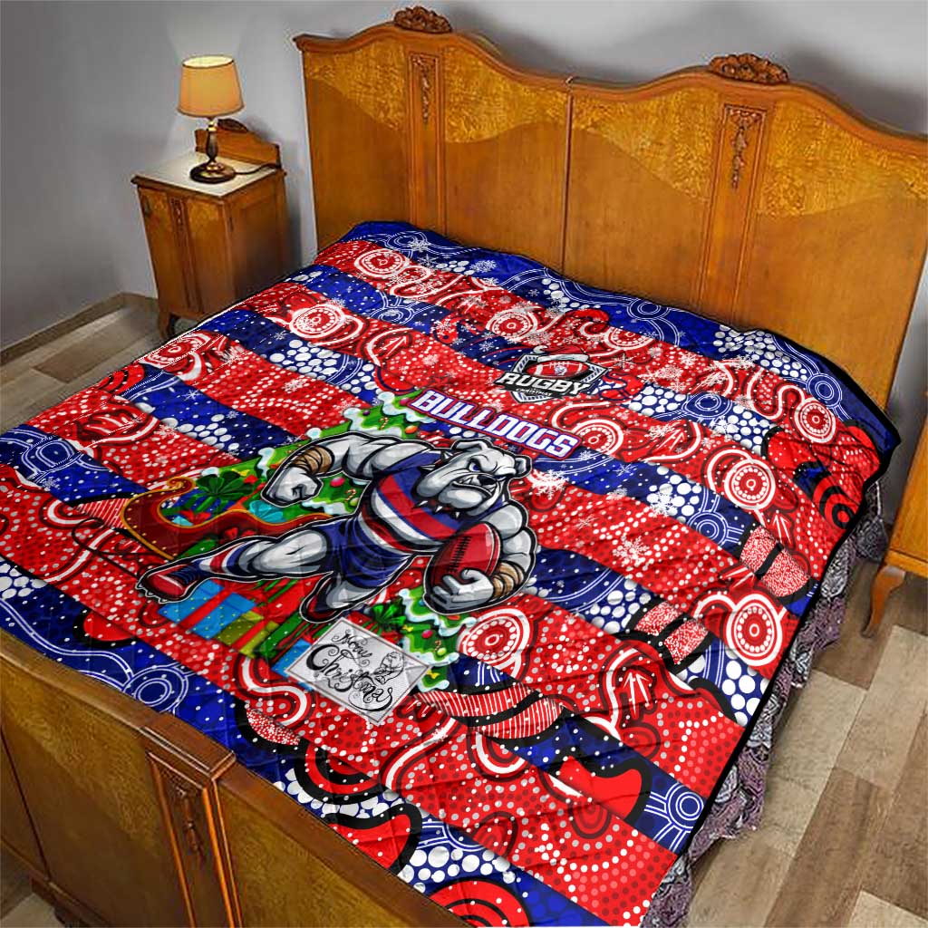 Bulldogs Football Merry Christmas Quilt Indigenous Australian Art