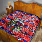 Bulldogs Football Merry Christmas Quilt Indigenous Australian Art