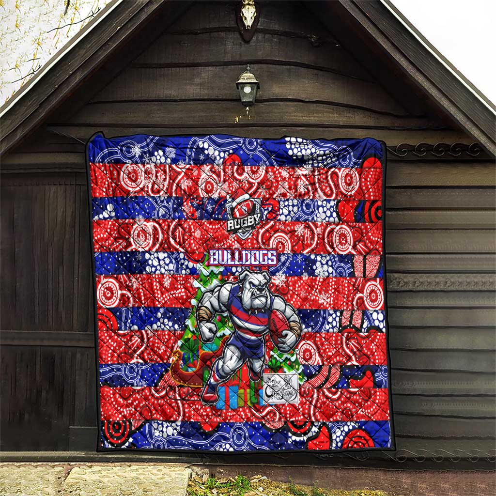 Bulldogs Football Merry Christmas Quilt Indigenous Australian Art