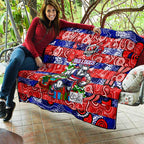 Bulldogs Football Merry Christmas Quilt Indigenous Australian Art