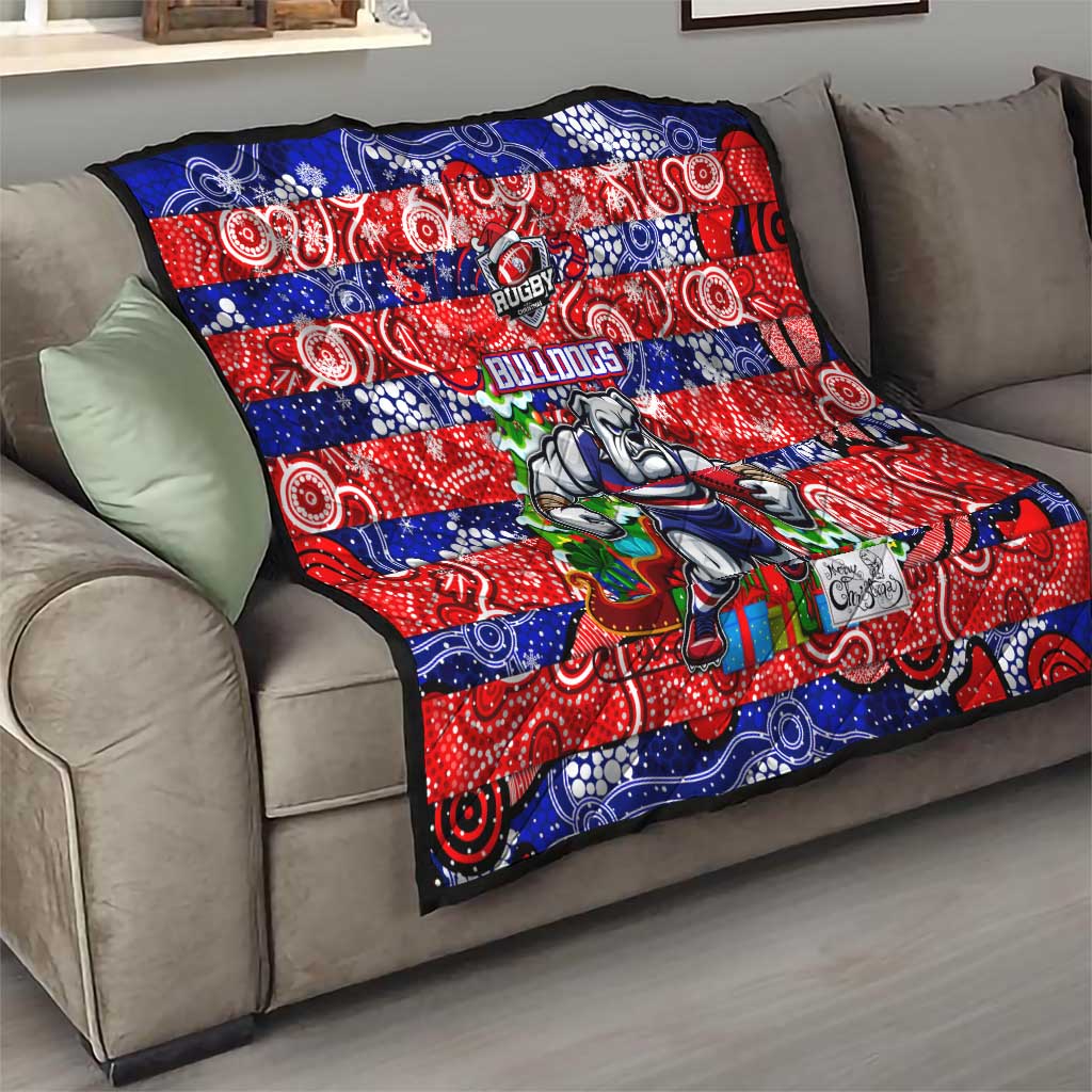 Bulldogs Football Merry Christmas Quilt Indigenous Australian Art